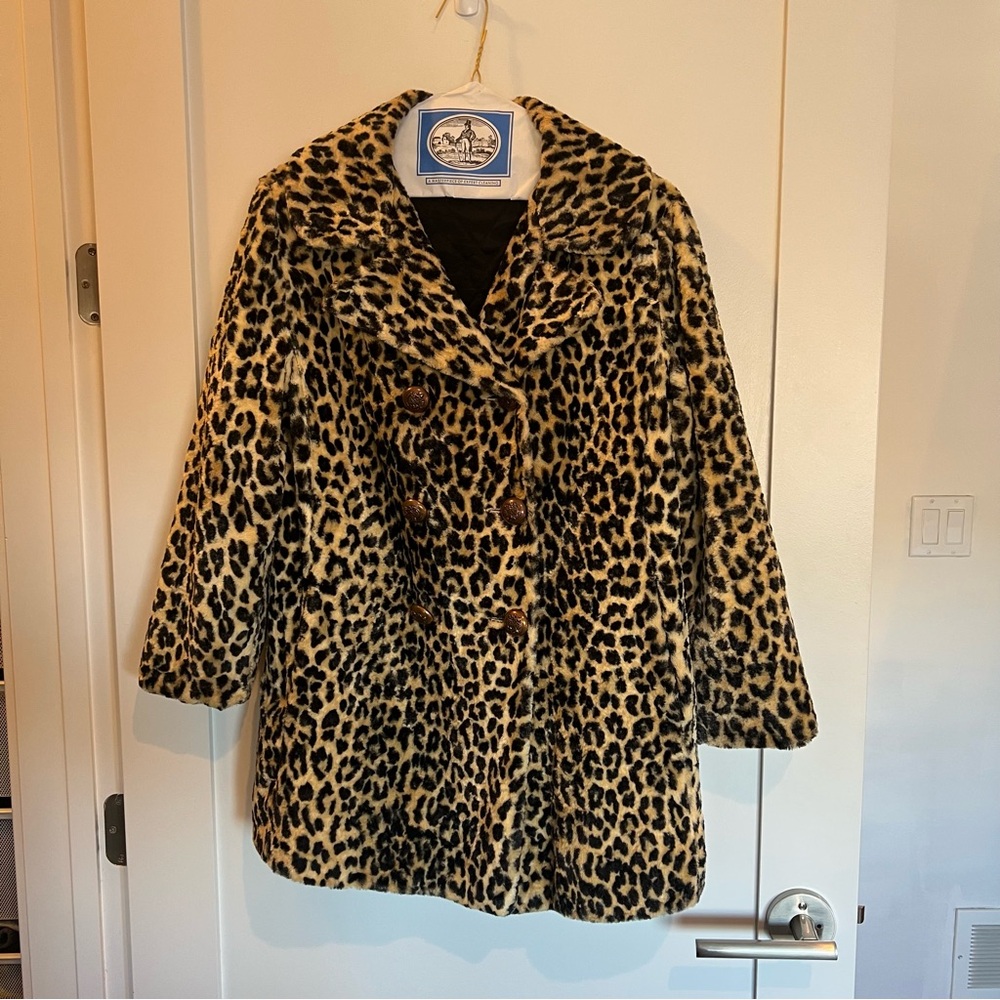 Vintage 60’s Faux Fur Cheetah Print Coat